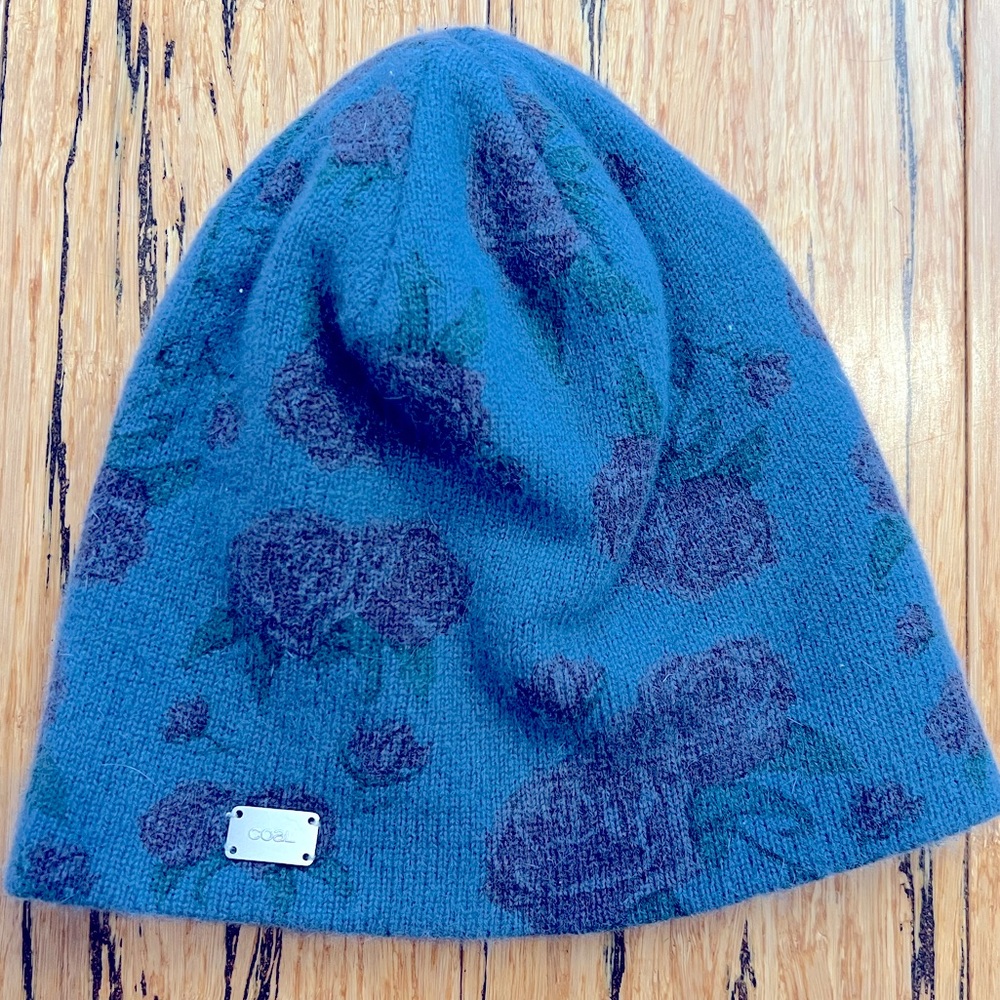 Coal Beanie Vintage Rose Printed Wool Blend
